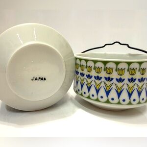 Vintage Nasco Fine China Rice Bowls – Made in Japan – Retro Tulip Pattern
